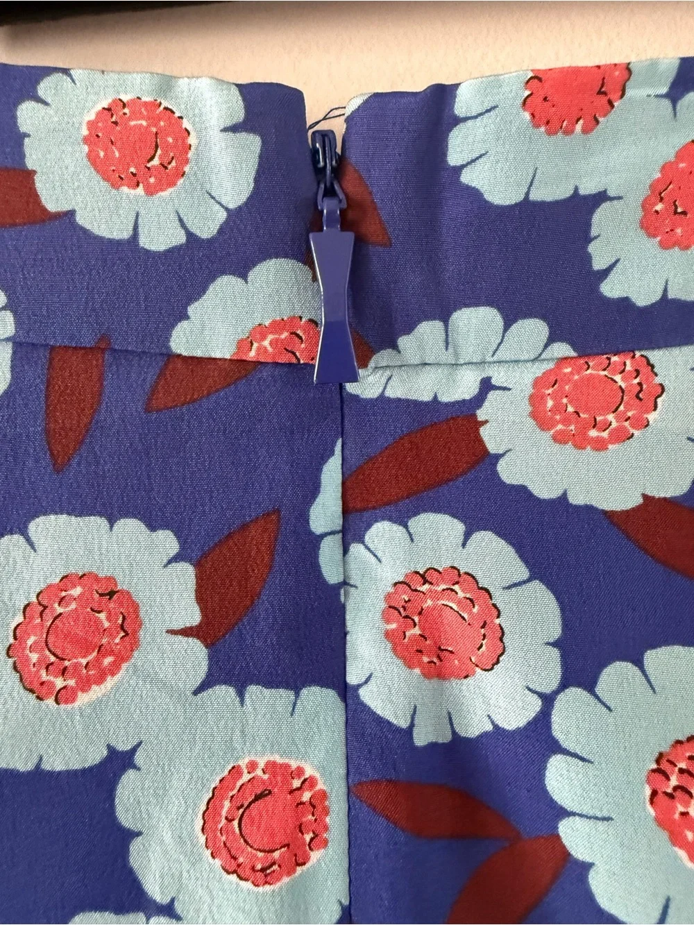 Kate Spade Blue Floral A-Line Skirt